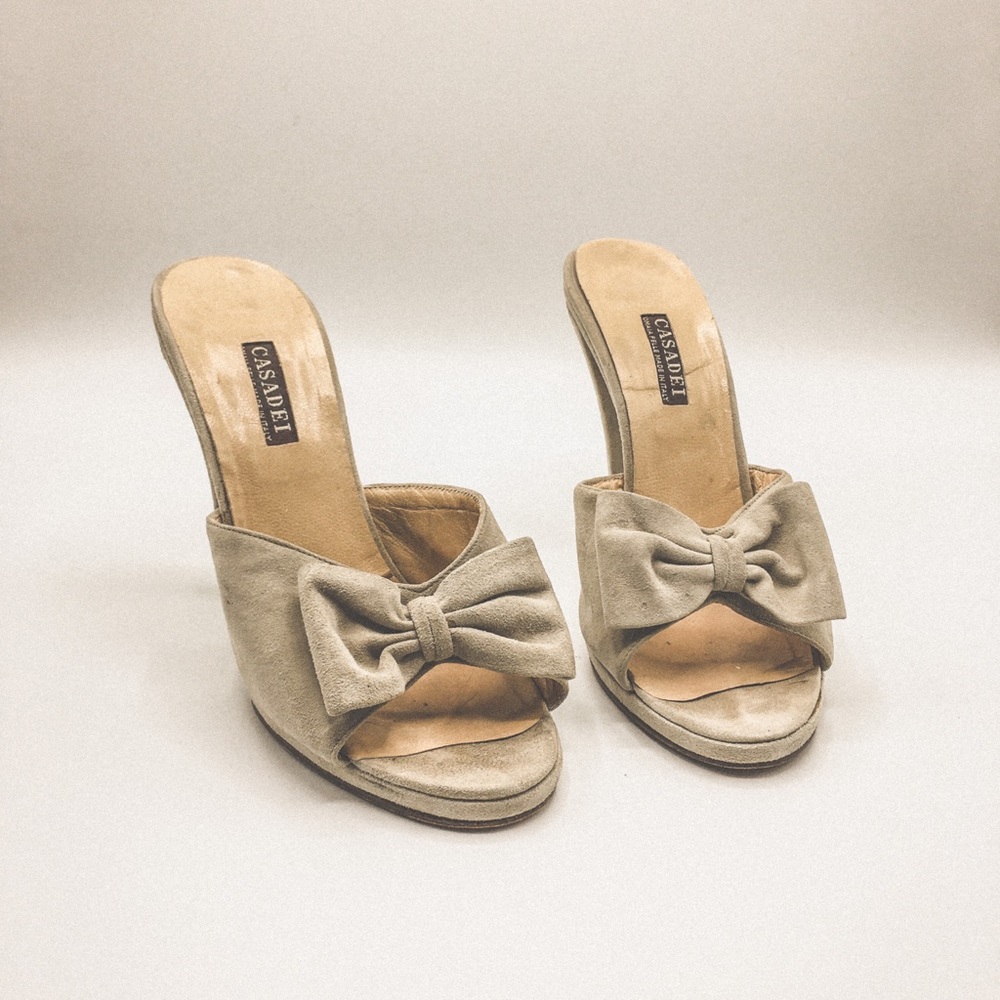 Vintage Casadei High Heel Mules with Bow